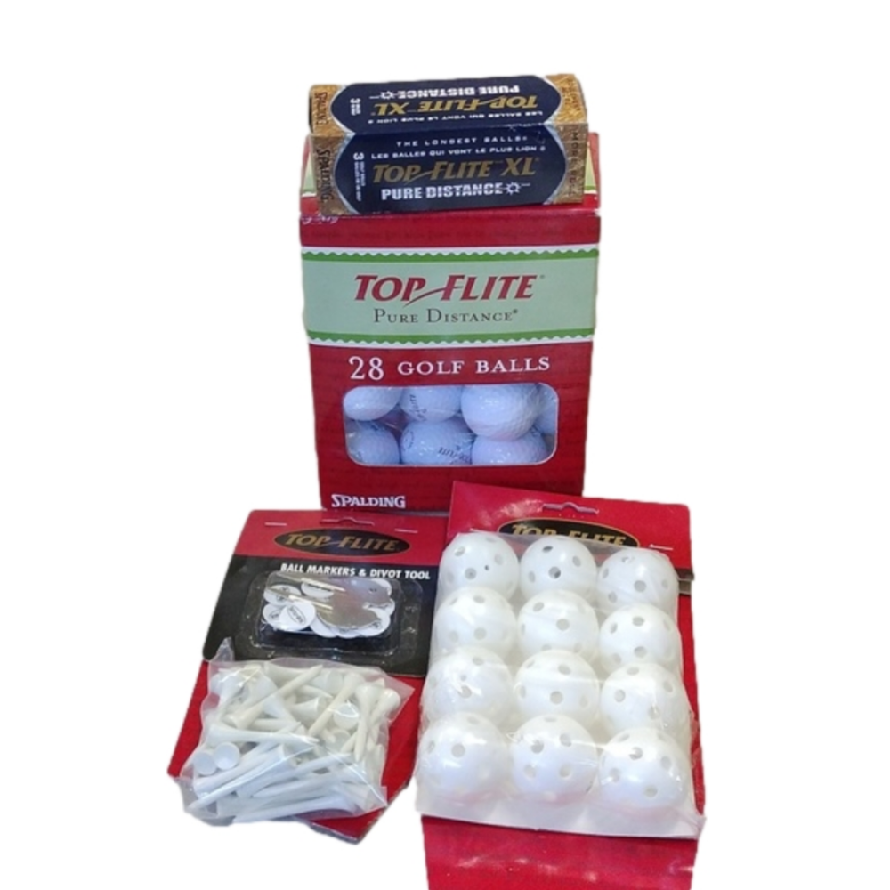 Top Flite Golf Balls, Practice Set, Tees, Markers and Divot Tool